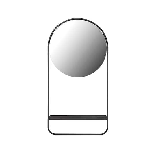 Hello Honey® 23" Metal Wall Mirror, Shelf & Hanging Rod